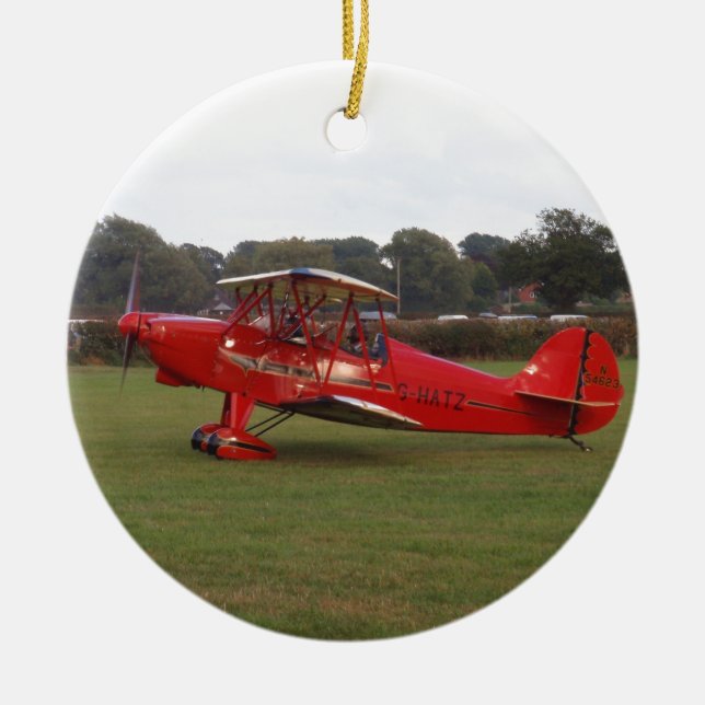 Hatz Doppeldecker Keramik Ornament (Vorne)