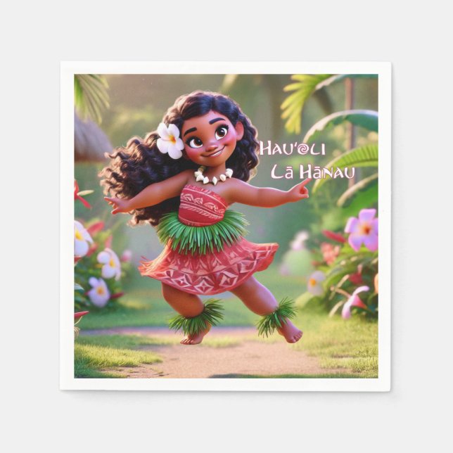 Hauʻoli Hula Princess Serviette (Vorderseite)