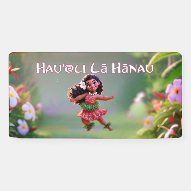 Hauʻoli Hula Prinzessin Banner (Horizontal)