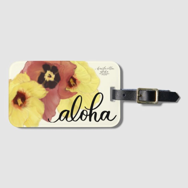 Hau Aloha Bag Tag Gepäckanhänger (Vorderseite (Horizontal))