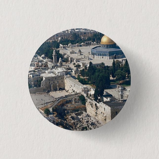 Haube des Felsens, alte Stadt Jerusalem, Israel Button (Vorderseite)