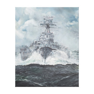 Haubenköpfe für Bismarck 23rdMay 1941. 2014 Leinwanddruck