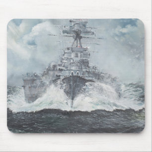 Haubenköpfe für Bismarck 23rdMay 1941. 2014 Mousepad