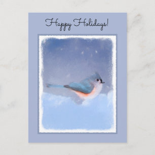 Haubenmeisen-Gemälde - Originale Vogelkunst Postkarte