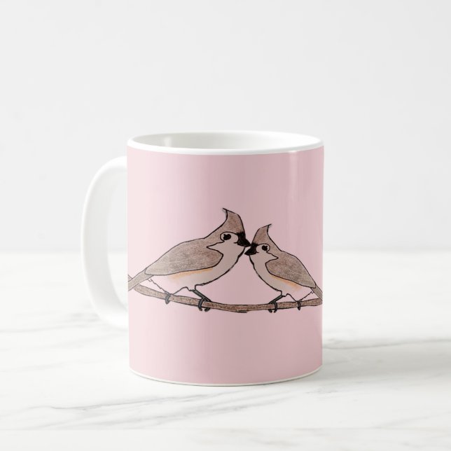 Haubenmeisen Liebesvögel Kaffeetasse (Vorderseite Links)