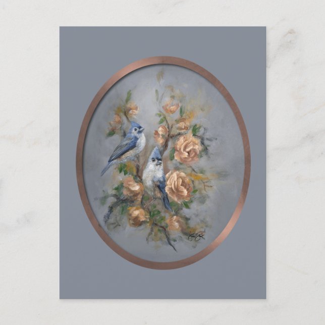 Haubenmeisen Postkarte (Vorderseite)