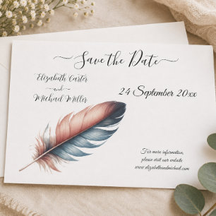 Hauch von Anmut Gefiederte Eleganz Minimalismus Save The Date