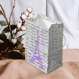 Hauch von Lila Eiffelturm Mittlere Geschenktüte