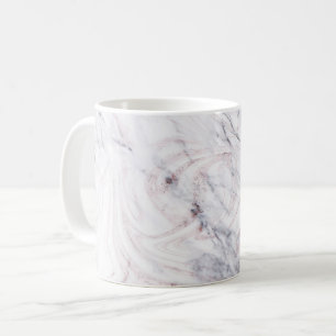 Hauch von Rose Weißer und Grauer Marmor Wirbel Chi Tasse