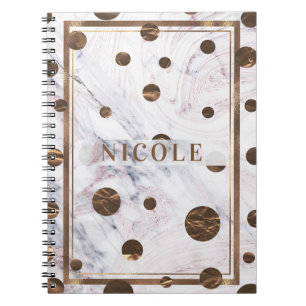 Hauch von Roségold Marmor Bronze Kupfer Weiblich Notizblock