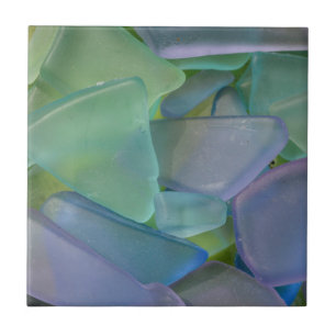 Haufen blaues Strandglas, Alaska Fliese