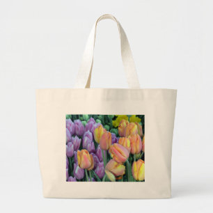 Haufen farbiger Tulpen Jumbo Stoffbeutel