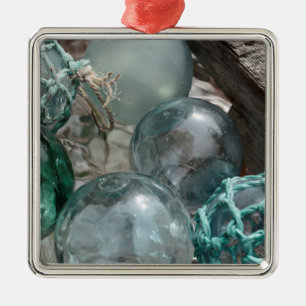 Haufen Glasfischschwimmer Ornament Aus Metall