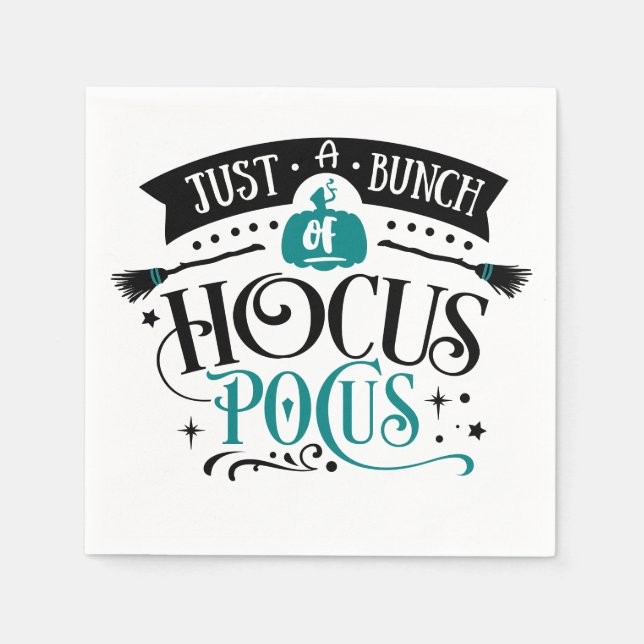 Haufen Hocus Pocus Halloween Typografie Napkins Serviette (Vorderseite)