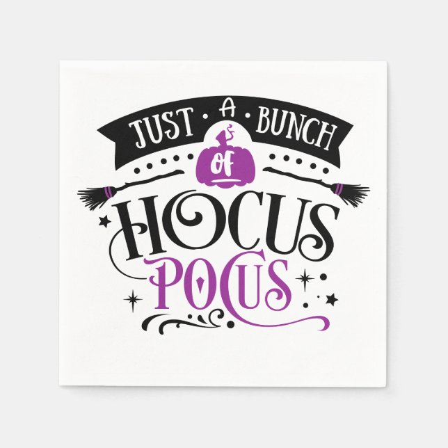 Haufen Hocus Pocus Halloween Typografie Napkins Serviette (Vorderseite)
