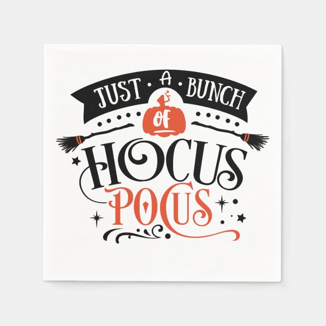 Haufen Hocus Pocus Halloween Typografie Napkins Serviette (Vorderseite)