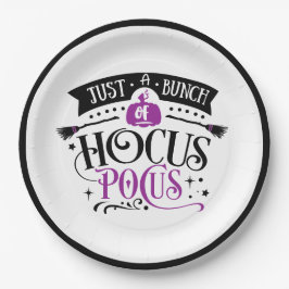 Haufen Hocus Pocus Halloween Typografie Papier Pappteller