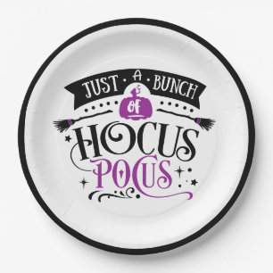 Haufen Hocus Pocus Halloween Typografie Papier Pappteller