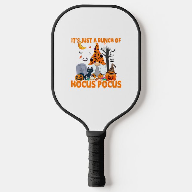 Haufen Hocus Pocus Pumpkin Gnome Fledermäuse Beäng Pickleball Schläger (Vorderseite)