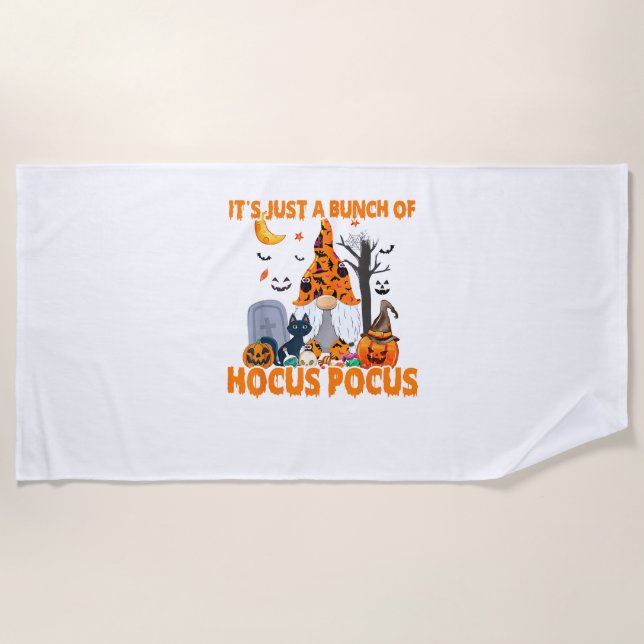 Haufen Hocus Pocus Pumpkin Gnome Fledermäuse Beäng Strandtuch (Vorderseite)