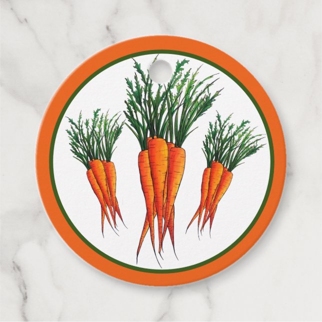 Haufen Karotten Orange Gemüsegarten Veggie Garten Geschenkanhänger (Vorderseite)