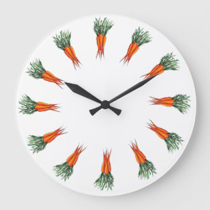 Haufen Karotten Orange Gemüsegarten Veggie Garten Große Wanduhr