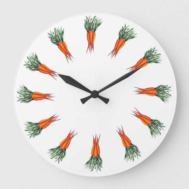 Haufen Karotten Orange Gemüsegarten Veggie Garten Große Wanduhr (Vorderseite)