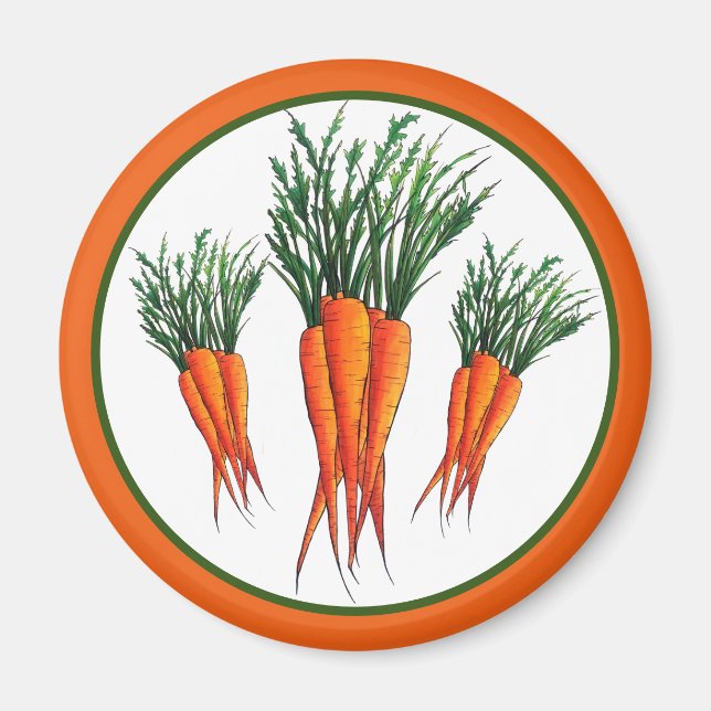 Haufen Karotten Orange Gemüsegarten Veggie Garten Magnet (Vorne)