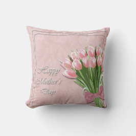 Haufen rosa Tulips Muttertagskissen Kissen