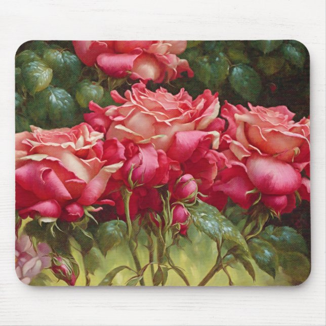 Haufen Rote Rosen Pad Whimsical Art Mousepad (Vorne)