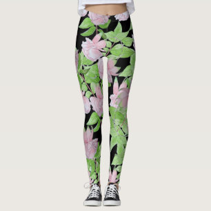 Haufen von hübsch rosa Blume und Blütenblättern Leggings