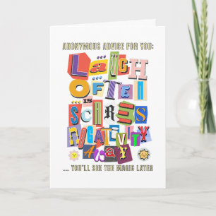 Häufig lachen - Positives Typografie Zitat Design Karte