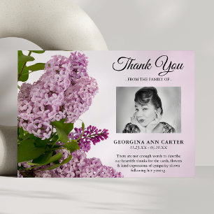Häufig Lilac Floral Beerdigung Dankeskarte