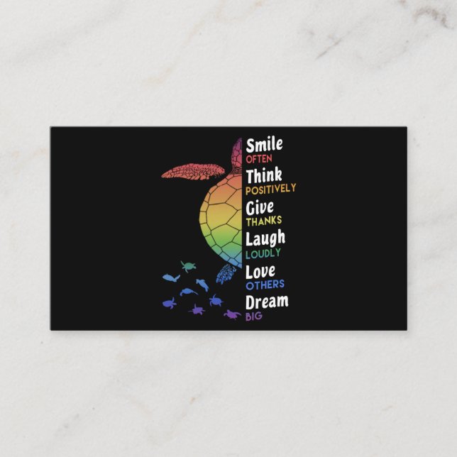 Häufig, positiv denken, geben Sie Danke Visitenkarte (Vorderseite)