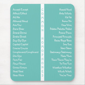 Häufige Homophone Englische Rechtschreibreferenz Mousepad