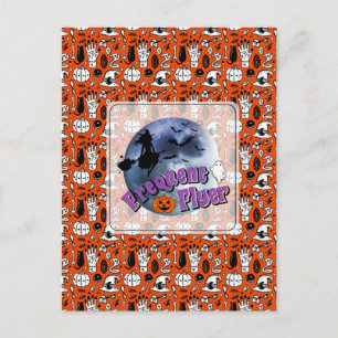 Häufiger Flyer Halloween Rotzspieß Broomstick Feiertagspostkarte