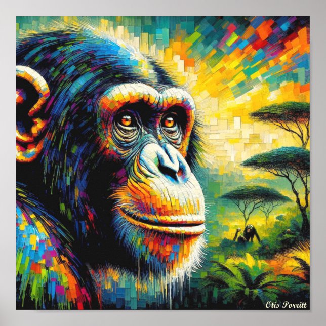 HÄUFIGES CHIMPANZEI 4 POSTER (Vorne)