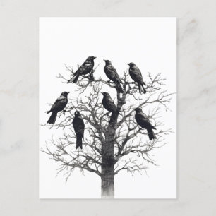 Häufiges Design der schwarzen, raven Crow-Uhr-Stru Postkarte