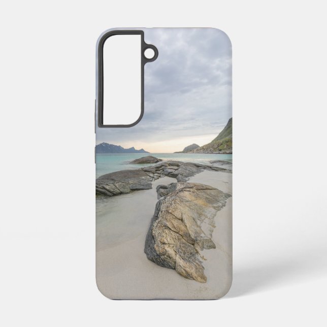 Haukland Lofoten Samsung Galaxy Hülle (Rückseite)