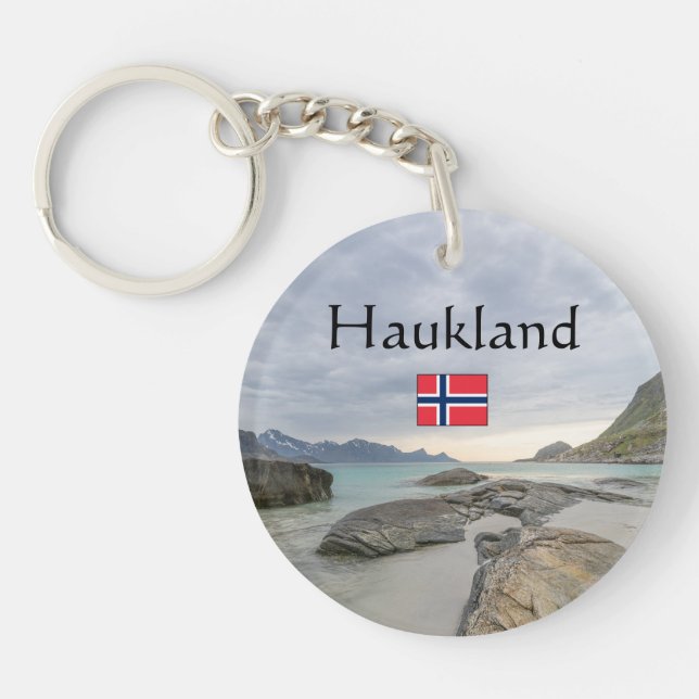 Haukland Souvenir Schlüsselanhänger (Vorderseite)