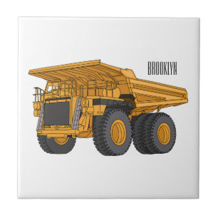 Haul truck cartoon illustration fliese