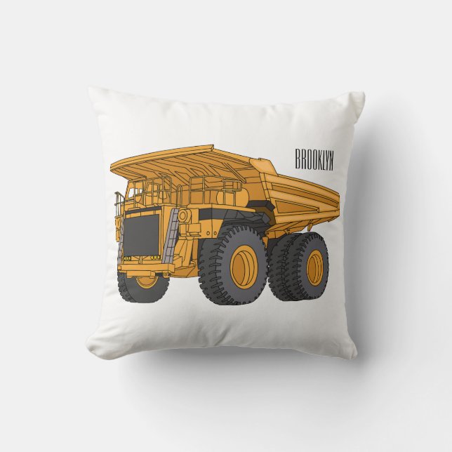 Haul truck cartoon illustration kissen (Vorderseite)