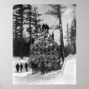 Hauling Logs in Michigan, 1890er Poster