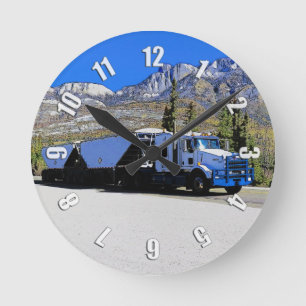 Hauling the Grain - LKW-Fahrer Runde Wanduhr