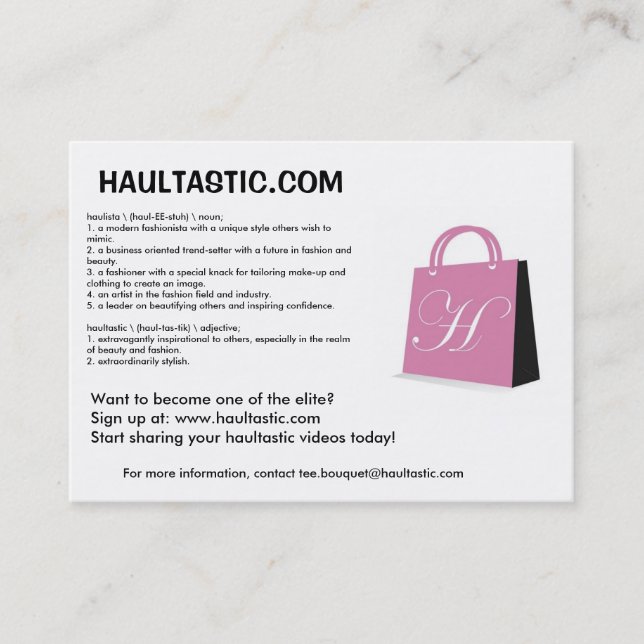Haultastic Promo-Karten Visitenkarte (Vorderseite)