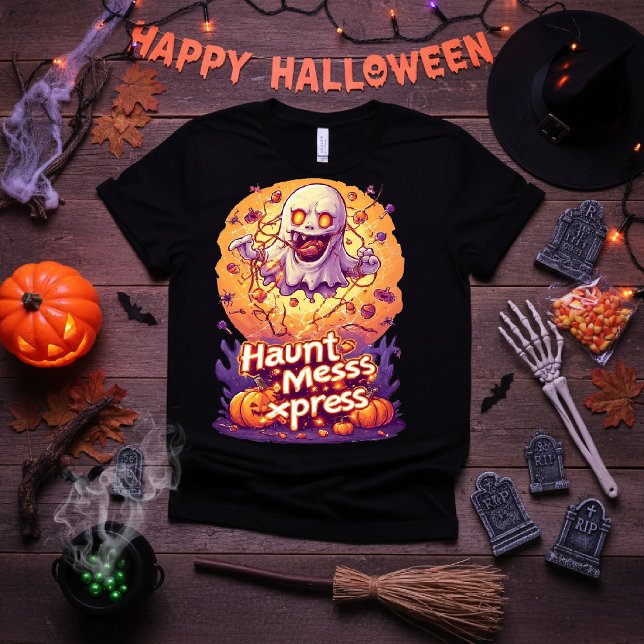Haunt Mess Express - Funny Niedlich Ghost Hallowee T-Shirt (Von Creator hochgeladen)