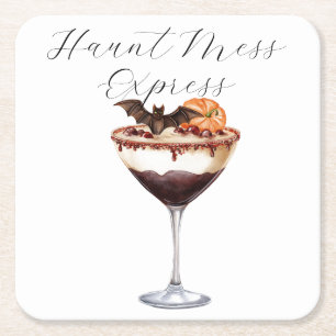Haunt Mess Express Rechteckiger Pappuntersetzer
