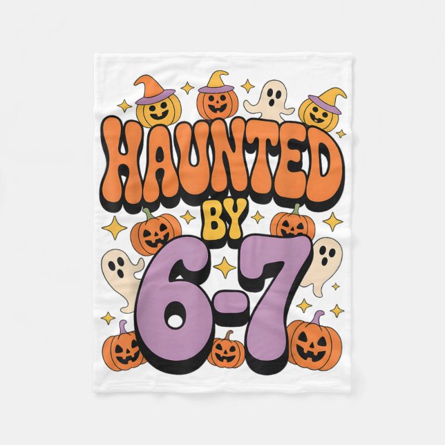 Haunted 67 Meme Six Seven 6-7 Funny Internet Joke  Fleecedecke (Vorderseite)