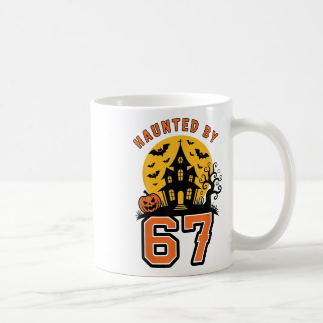 Haunted 67 Meme Six Seven 6-7 Funny Internet Joke  Kaffeetasse (Rechts)
