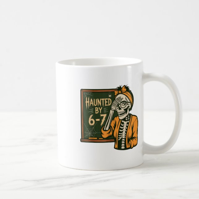 Haunted 67 Meme Six Seven 6-7 Funny Internet Joke  Kaffeetasse (Rechts)